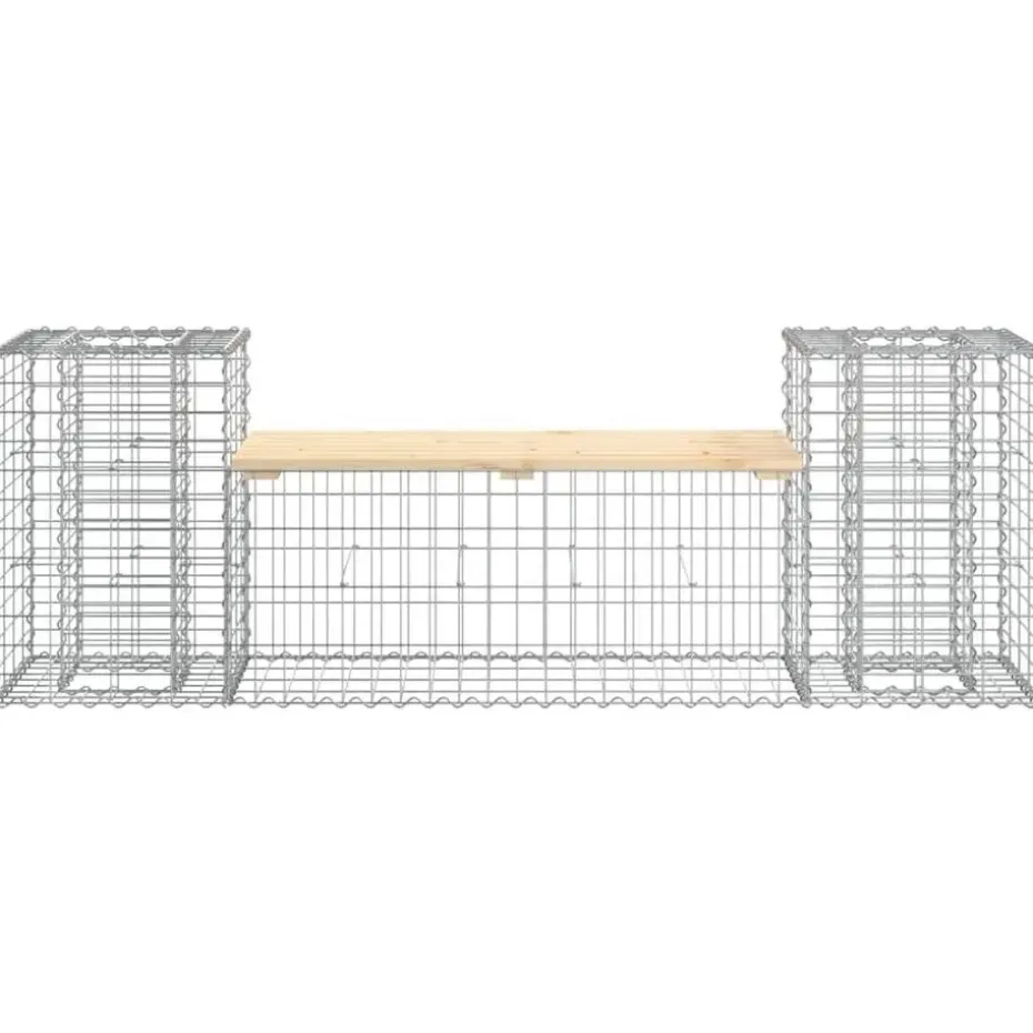 vidaXL - Tuinbank schanskorfontwerp - Massief grenenhout - 183x41x60,5 cm