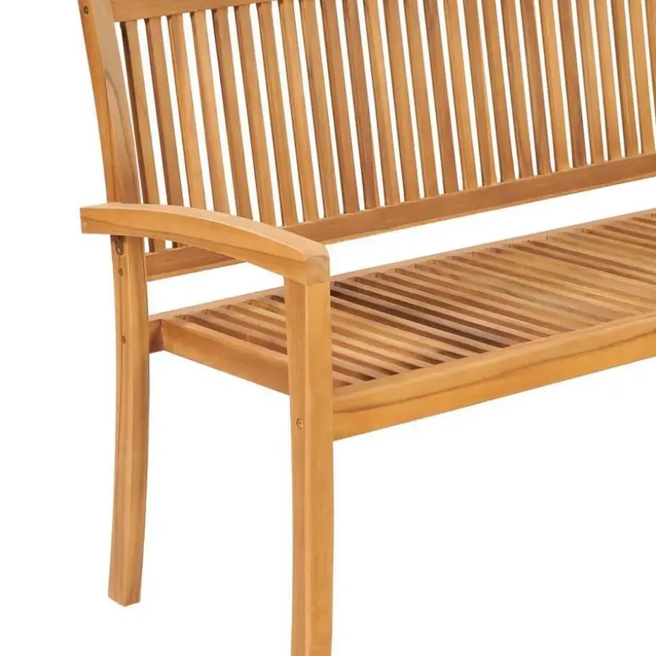 vidaXL - Tuinbank stapelbaar met antraciet kussen - Teakhout - 159x57.5x90 cm