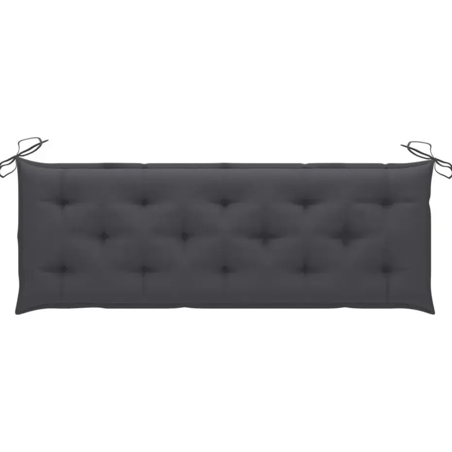 vidaXL - Tuinbank stapelbaar met antraciet kussen - Teakhout - 159x57.5x90 cm