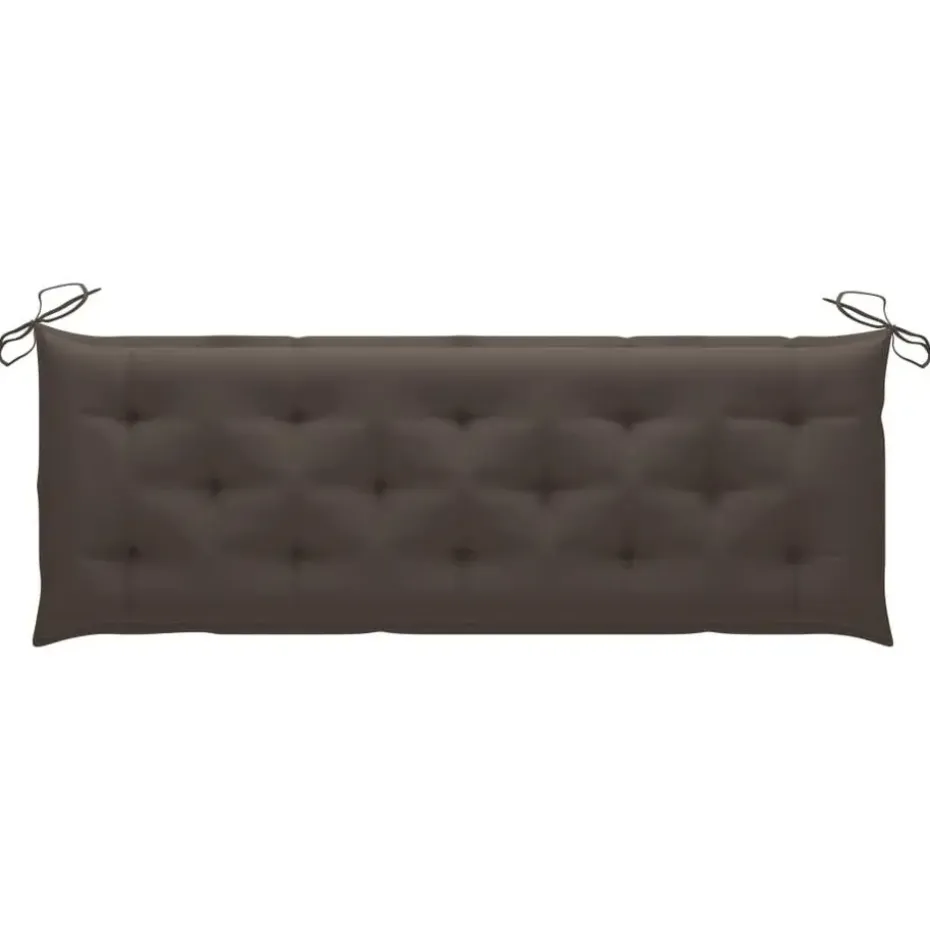 vidaXL - Tuinbank stapelbaar met taupe kussen - Teakhout - 159x57.5x90 cm
