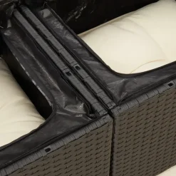 vidaXL - Tuinbank 2-zits - Zwart - Poly rattan - Met kussens