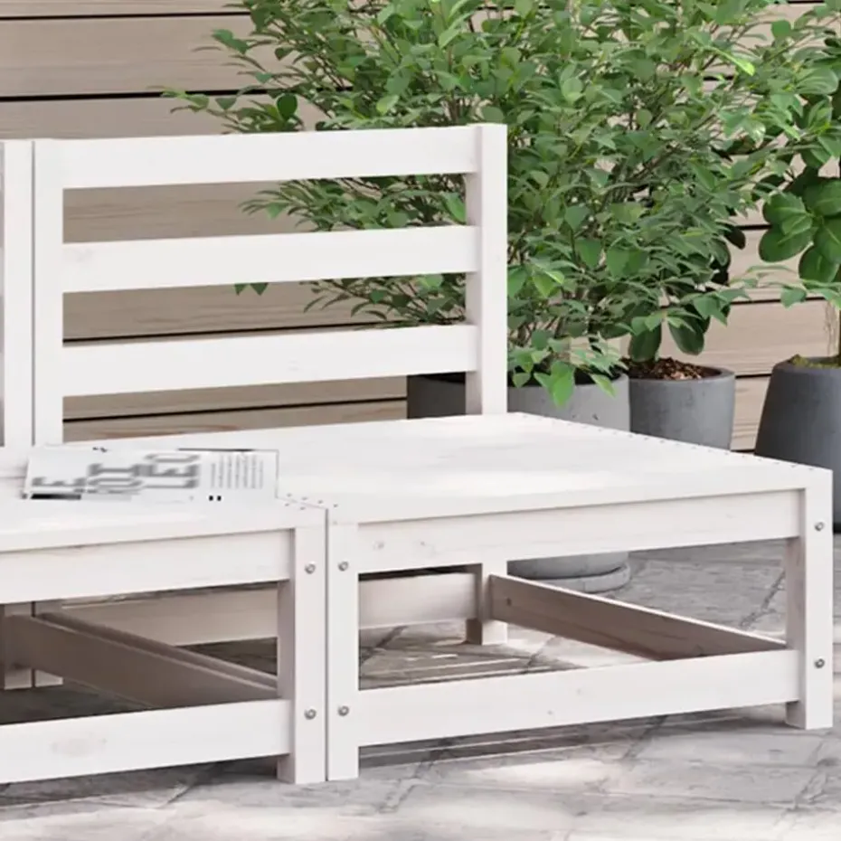 vidaXL - Tuinbank zonder armleuningen - Wit - Grenenhout - 70x70 67 cm