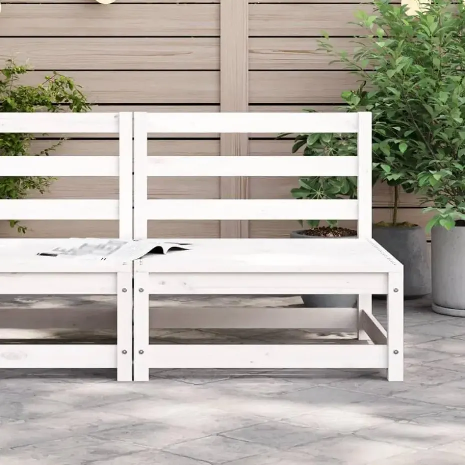 vidaXL - Tuinbank zonder armleuningen - Wit - Grenenhout - 70x70 67 cm
