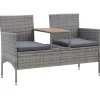 vidaXL - Tuinbankje - Grijs - Poly rattan