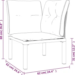 vidaXL - Tuinhoekstoelen - Zwart en grijs - Poly rattan - 2 stuks - Met kussens
