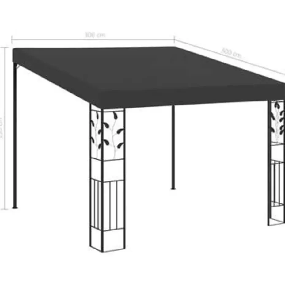 vidaXL - Tuinhuisje - Antraciet - Stof - 3 x 3 x 2.5 m