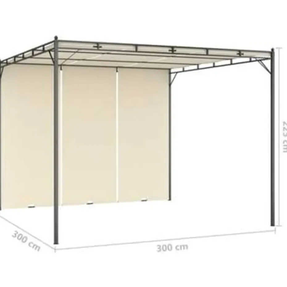 vidaXL - Tuinhuisje - Crème - Stof - 3 x 3 x 2.25 m