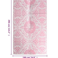 vidaXL - Tuinkleed - Roze - Polyetheen - 190 x 290 cm