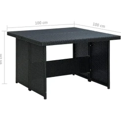 vidaXL - Tuinloungeset - Zwart - Poly rattan - 6 stuks - Met kussens