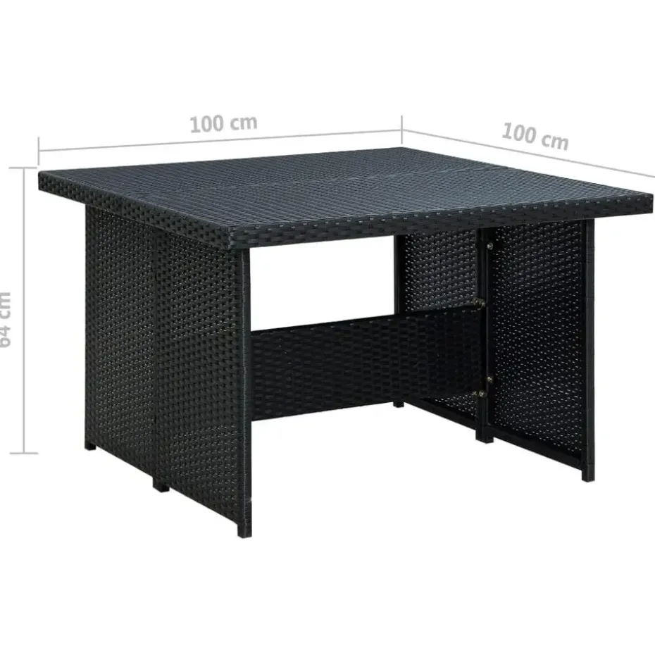 vidaXL - Tuinloungeset - Zwart - Poly rattan - 6 stuks - Met kussens