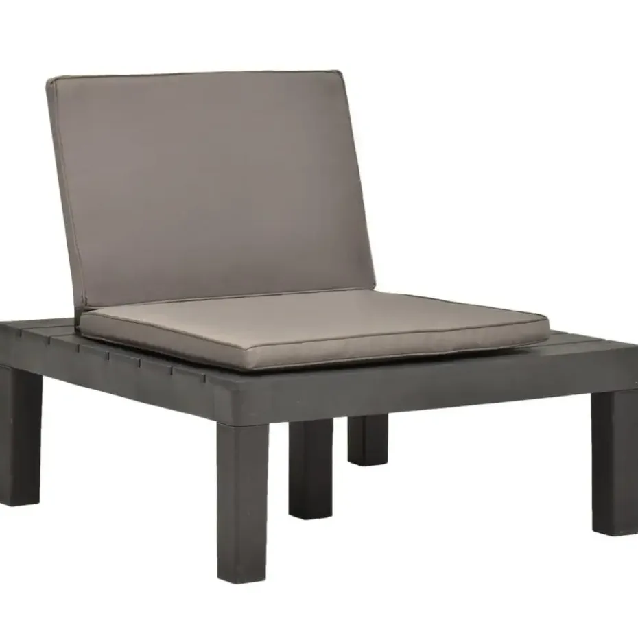 vidaXL - Tuinloungestoel - Antraciet - Kunststof