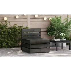 vidaXL - Tuinmiddenbank pallet - Grijs - Geïmpregneerd grenenhout - 60x70x66 cm