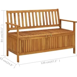 vidaXL - Tuinopbergbank - Bruin - Acaciahout- 120 cm