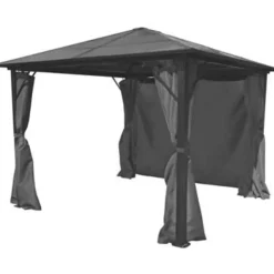 vidaXL - Tuinpaviljoen - Antraciet - Stof - 300 x 300 cm