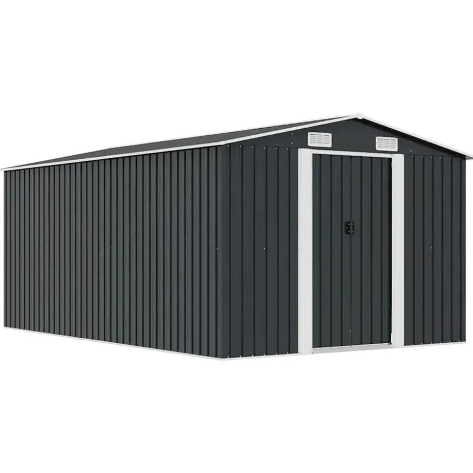 vidaXL - Tuinschuur - Antraciet - Staal