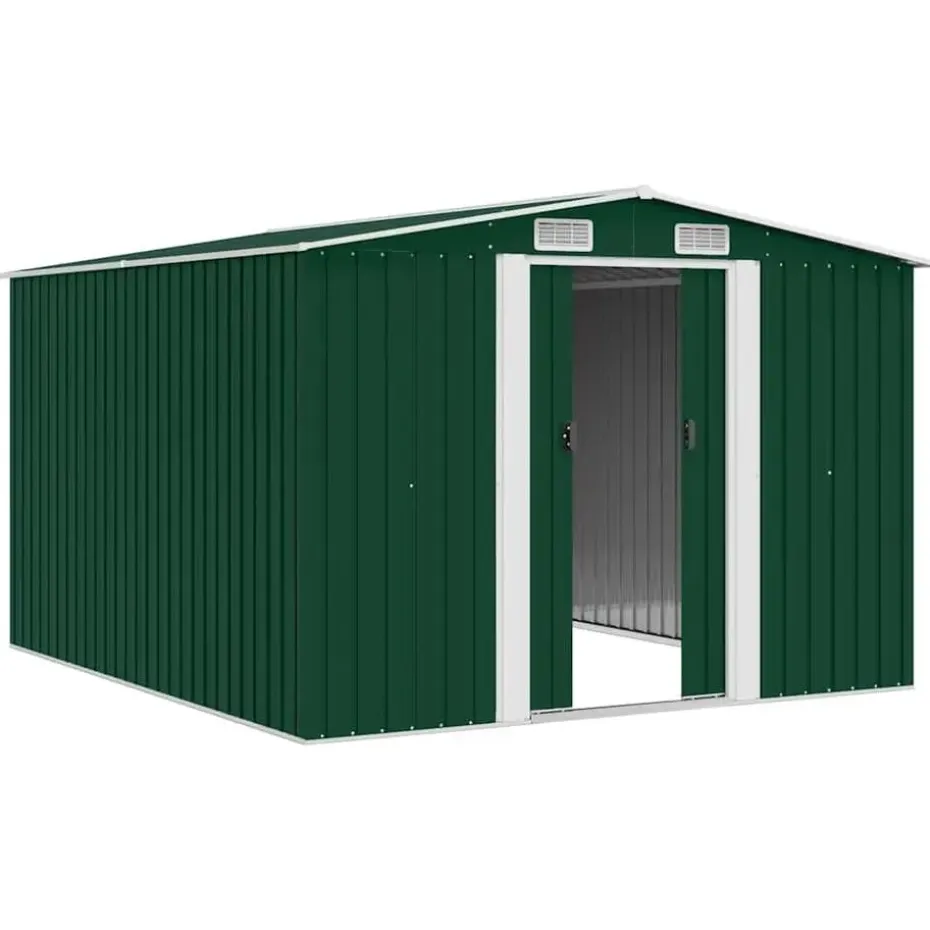 vidaXL - Tuinschuur - Groen - Staal