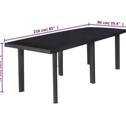vidaXL - Tuinset - Antraciet - Kunststof - 9 stuks