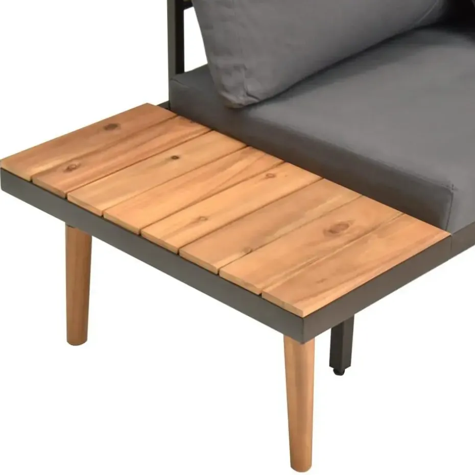 vidaXL - Tuinset - Grijs - Hout