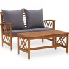 vidaXL - Tuinset - Grijs - Hout