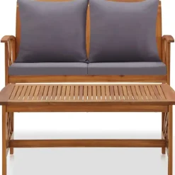 vidaXL - Tuinset - Grijs - Hout