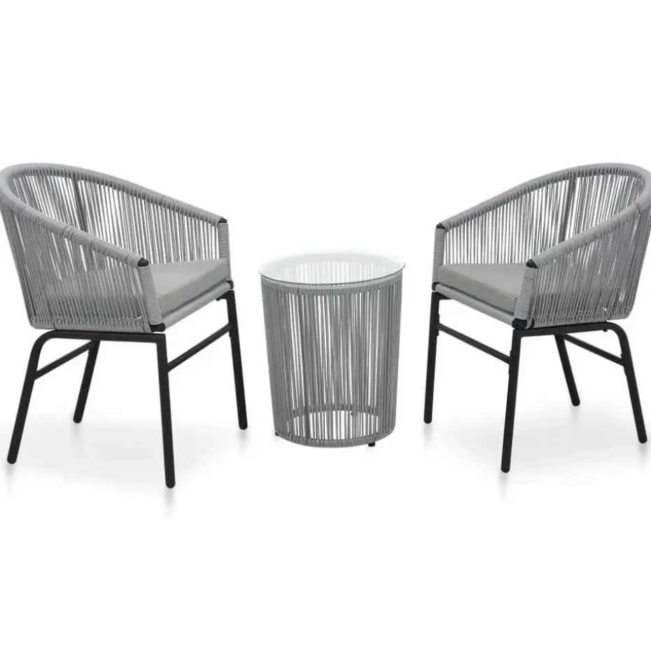 vidaXL - Tuinset - Grijs - Polyetheen