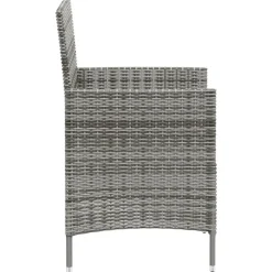 vidaXL - Tuinset - Grijs - Poly rattan - 3 stuks - Met kussens