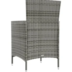 vidaXL - Tuinset - Grijs - Poly rattan - 3 stuks - Met kussens