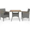 vidaXL - Tuinset - Grijs - Poly rattan
