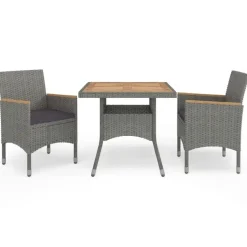 vidaXL - Tuinset - Grijs - Poly rattan