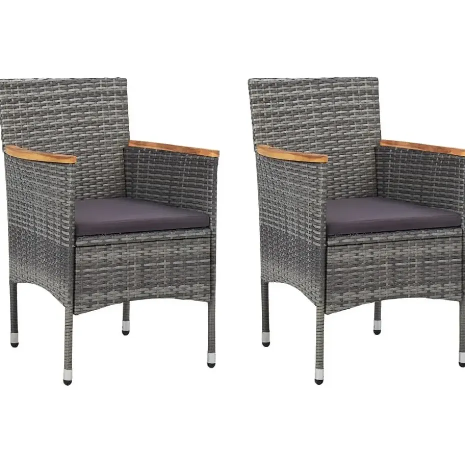 vidaXL - Tuinset - Grijs - Poly rattan