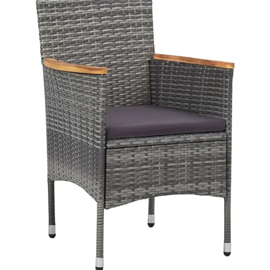 vidaXL - Tuinset - Grijs - Poly rattan