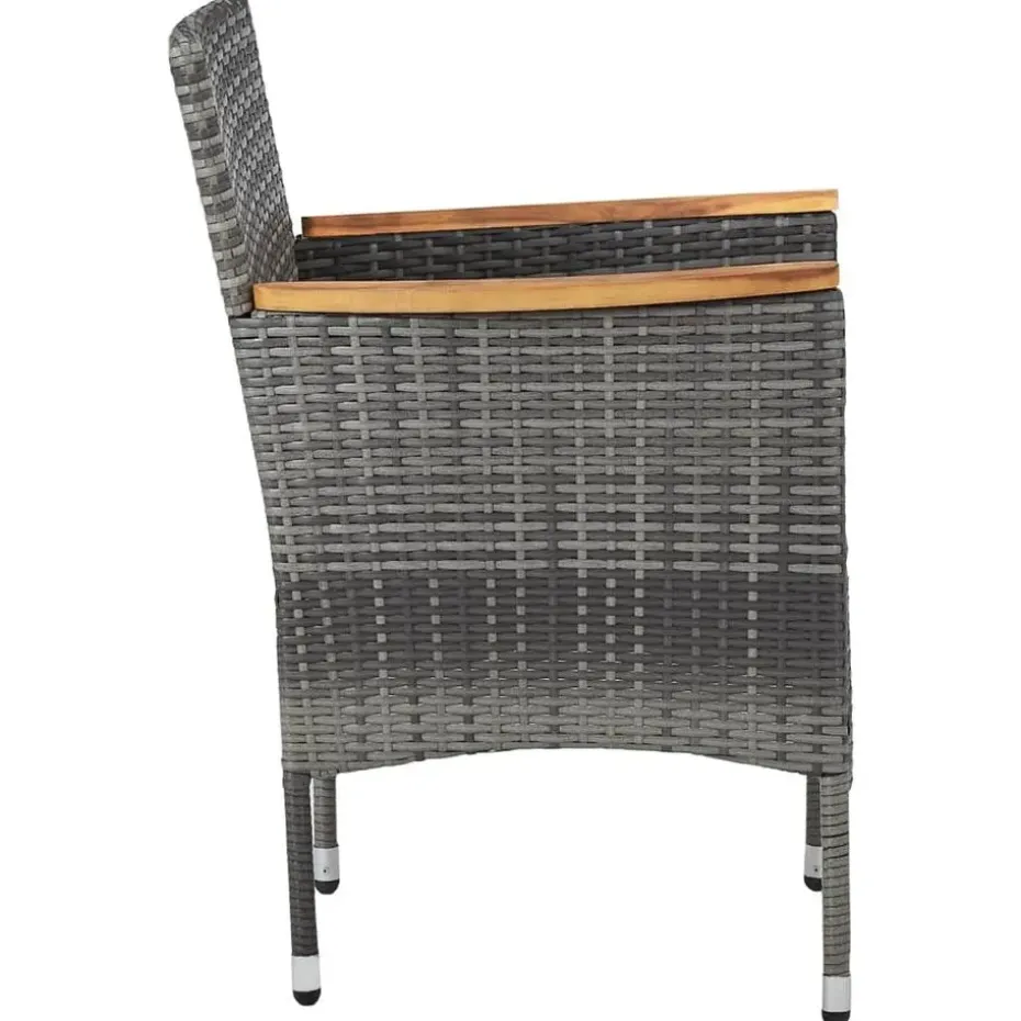 vidaXL - Tuinset - Grijs - Poly rattan