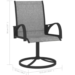 vidaXL - Tuinset - Grijs - Staal - 80 cm tafellengte