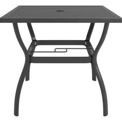 vidaXL - Tuinset - Grijs - Staal - 80 cm tafellengte