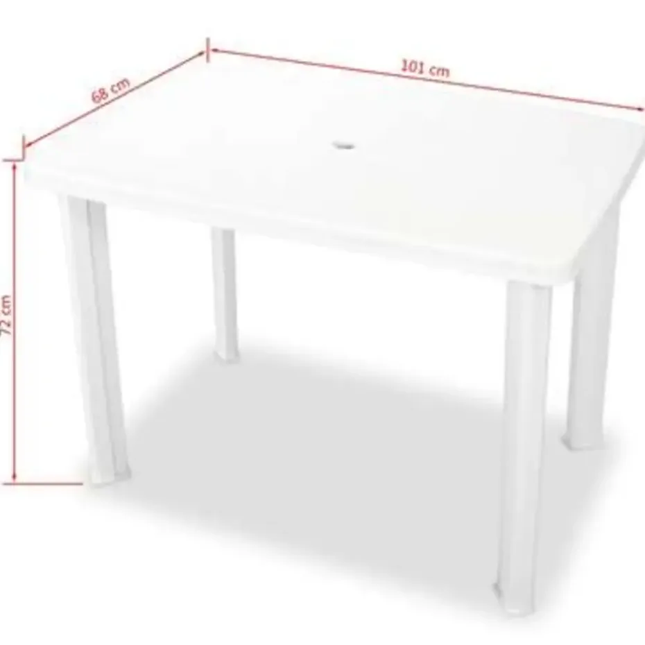 vidaXL - Tuinset - Wit - Kunststof
