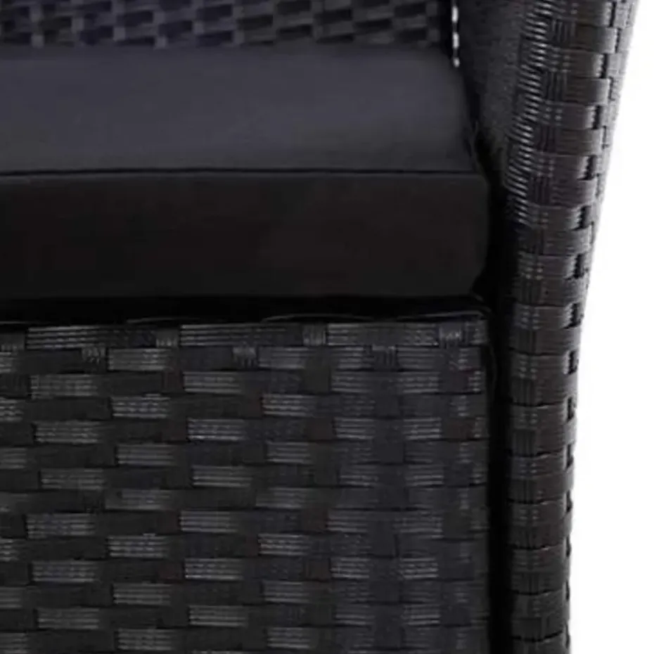 vidaXL - Tuinset - Zwart - Poly rattan - 190 cm tafellengte