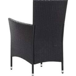 vidaXL - Tuinset - Zwart - Poly rattan - 190 cm tafellengte