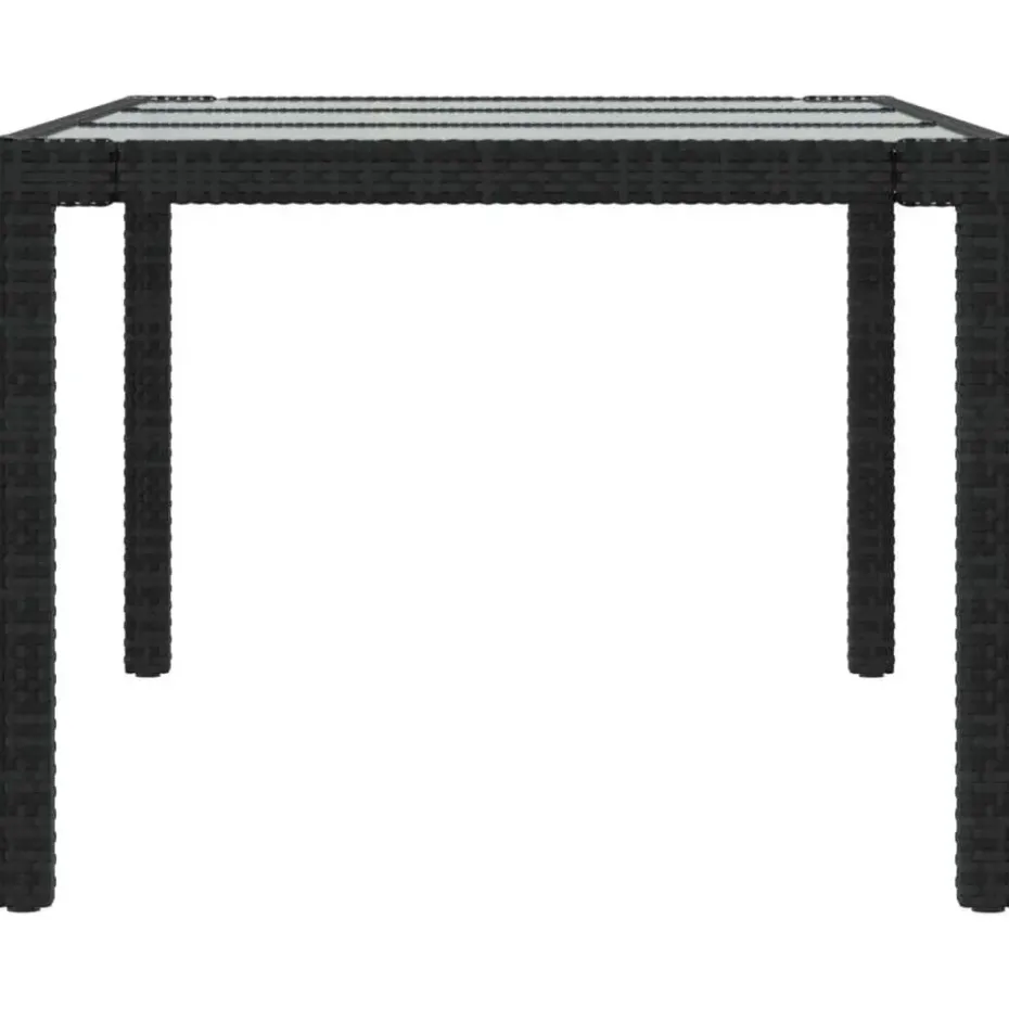 vidaXL - Tuinset - Zwart - Poly rattan - 7 stuks - Met kussens
