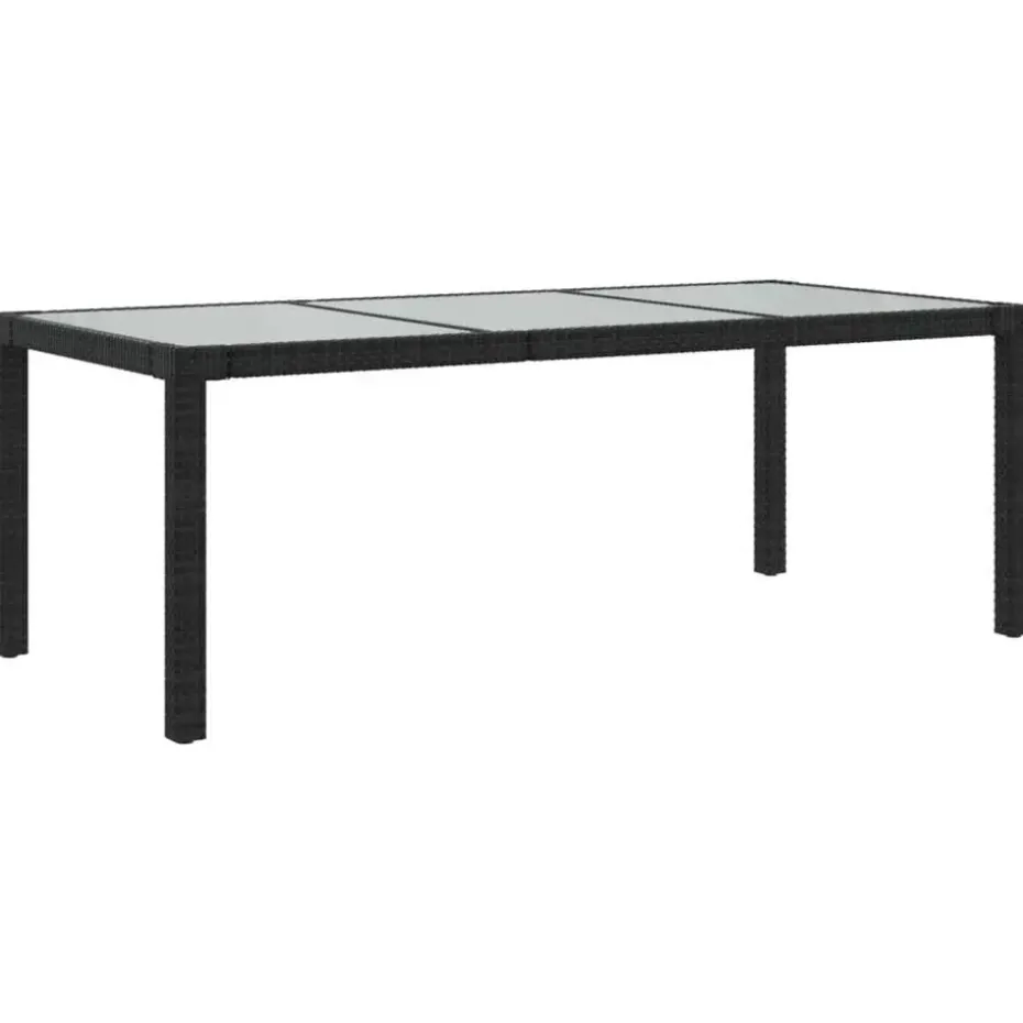 vidaXL - Tuinset - Zwart - Poly rattan - 7 stuks - Met kussens