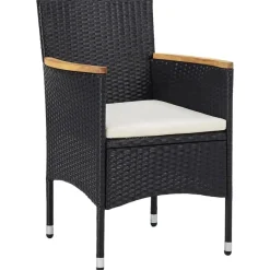 vidaXL - Tuinset - Zwart - Poly rattan - 3 stuks