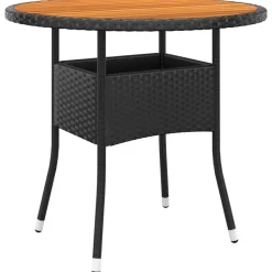 vidaXL - Tuinset - Zwart - Poly rattan - 3 stuks