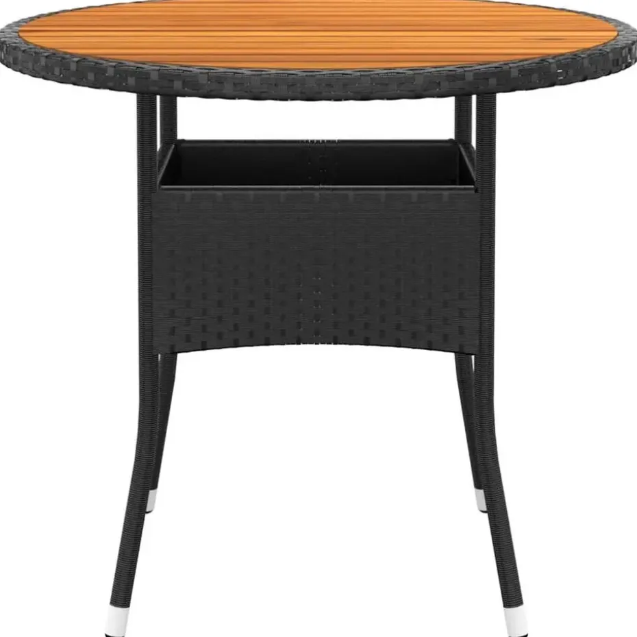 vidaXL - Tuinset - Zwart - Poly rattan - 3 stuks