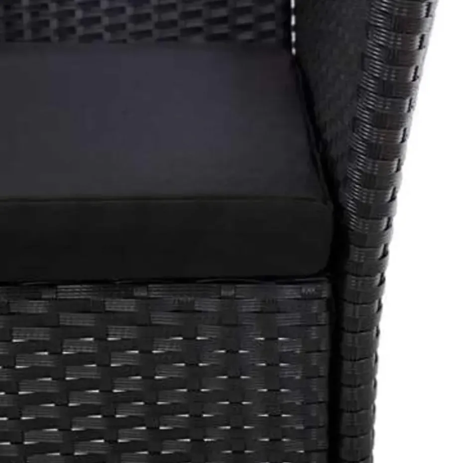vidaXL - Tuinset - Zwart - Poly rattan - 150 cm tafellengte