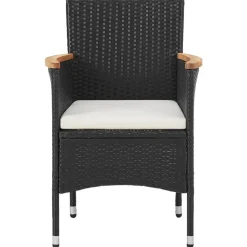 vidaXL - Tuinset - Zwart - Poly rattan - 3 stuks