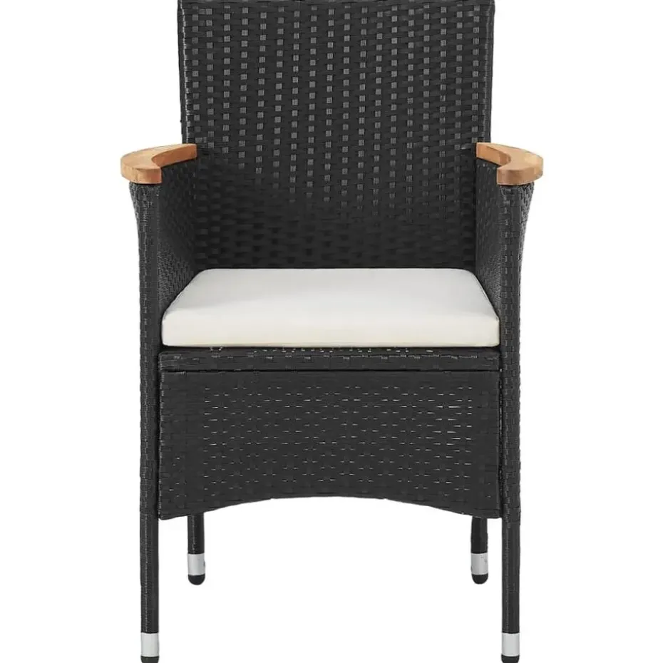 vidaXL - Tuinset - Zwart - Poly rattan - 3 stuks