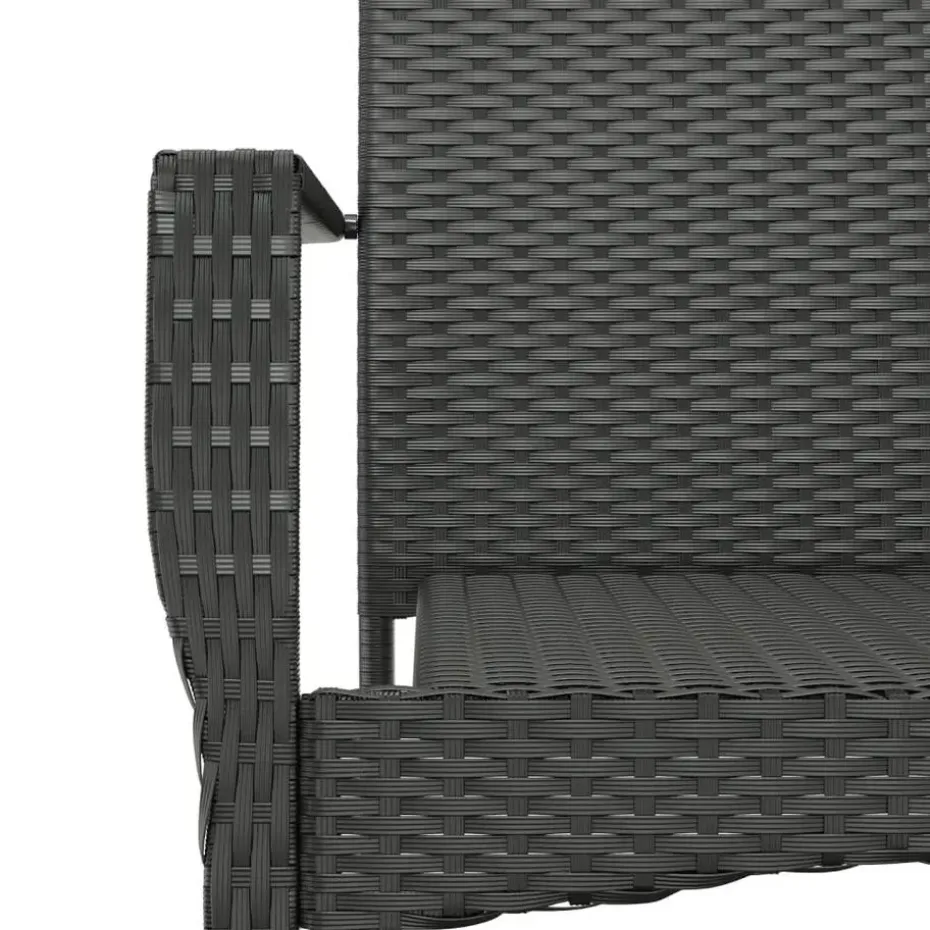vidaXL - Tuinset - Zwart - Poly rattan - 190 cm - 7 stuks - Met kussens