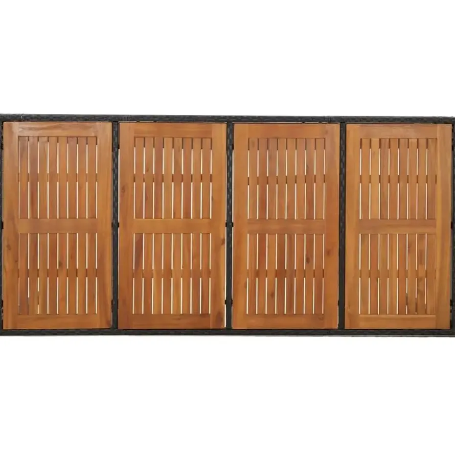 vidaXL - Tuinset - Zwart - Poly rattan - 190 cm - 7 stuks - Met kussens