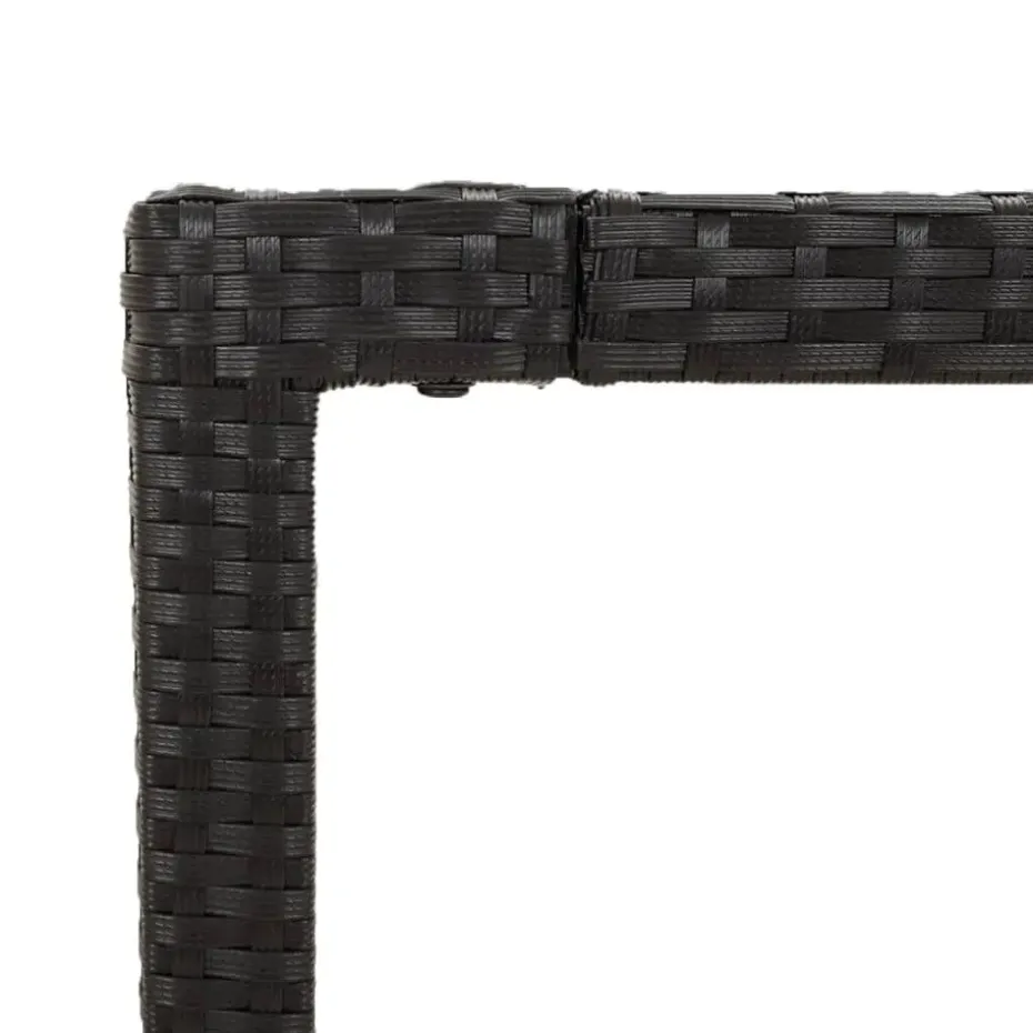 vidaXL - Tuinset - Zwart - Poly rattan - 190 cm - 7 stuks - Met kussens