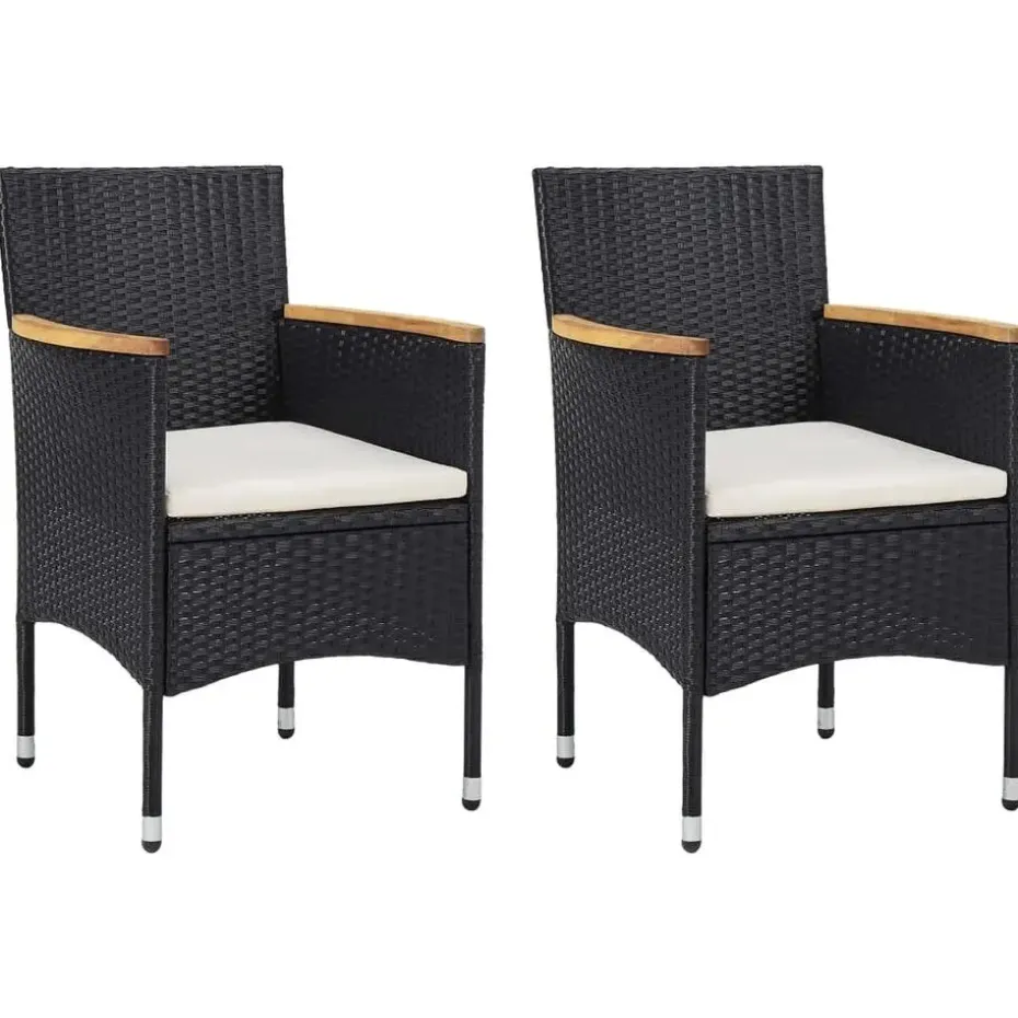 vidaXL - Tuinset - Zwart - Poly rattan
