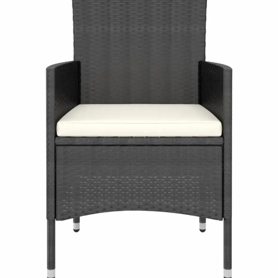 vidaXL - Tuinset - Zwart - Poly rattan - 3 stuks